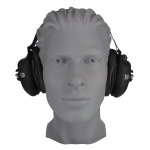 HD2000-RB Behind the Head Dual Muff Rubberized Headset,  Listen Only